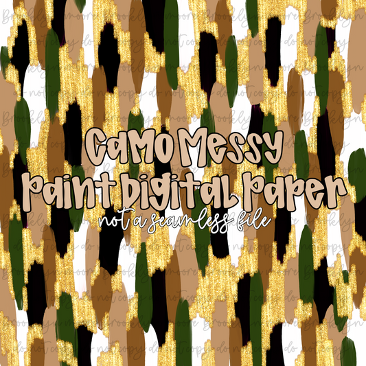 Camo Messy Paint Digital Paper